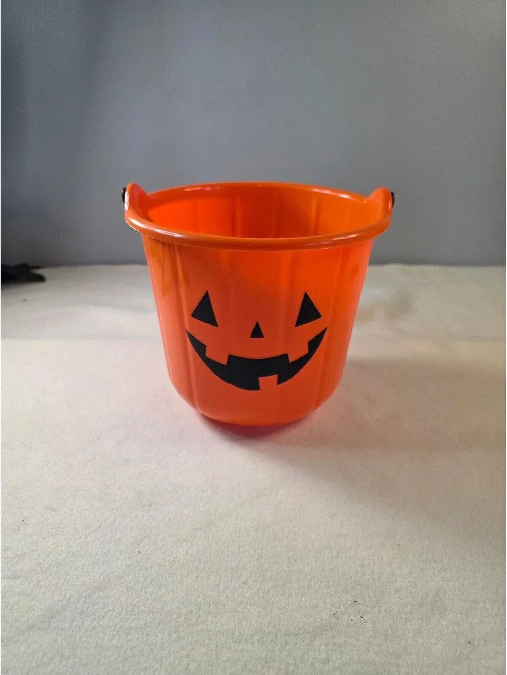 Vintage 1980s Halloween Jack O Lantern Pumpkin Candy Bucket Trick or Treat Pail